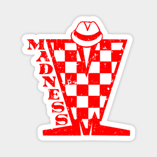 Madness Checkerboard HD - Distressed Red Magnet