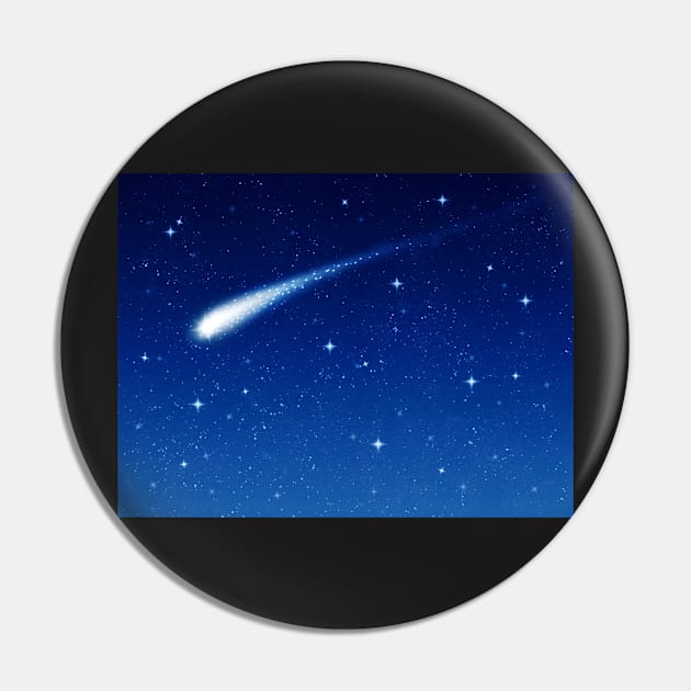 Blue Shooting Star - Make a wish Pin by clearviewstock