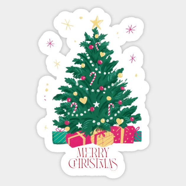 3 Merry Christmas Sticker, Christmas Tree Stickers, Christmas Stickers,  Holiday Stickers, Christmas Tree Decal, Tree Stickers, 054 