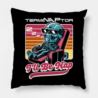 Cyborg Robot Nap - Cool Vintage Movie Pillow