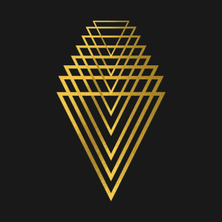 Cool golden Geometry design T-Shirt