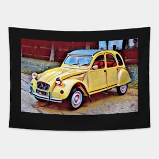 Classic Yellow Citroen 2CV Tapestry