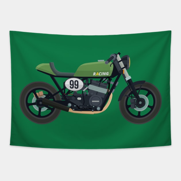 Cafe Racer Tapestry by funkymonkeytees