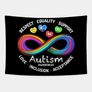 Autism Awareness Cartoon Tapestry