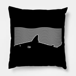 Minimal Line Drawing Simple Unique Shark Fin Gift Pillow