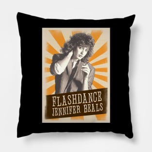 Vintage Aesthetic Jennifer Beals // flashdance Pillow