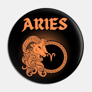 Aries Ram Gothic Style Pin