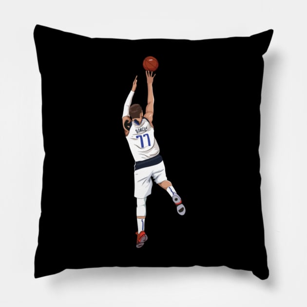 Luka Doncic Pillow by IveyEricssonArt