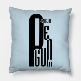 Penguin  in Text Pillow