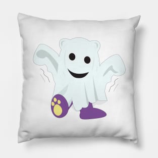 Mr.purple bear is blanket ghost,halloween bear,ghost bear Pillow