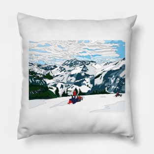 Skiers at Kandersteg, Switzerland Pillow