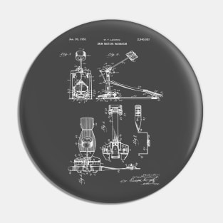 Drum Beating Pedal Patent Blueprint 1951 Pin