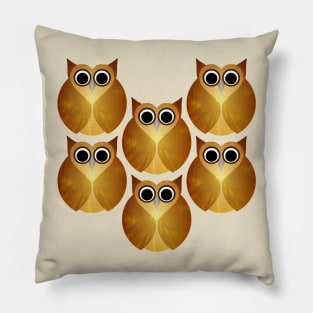 Many Brown Owls! Pillow