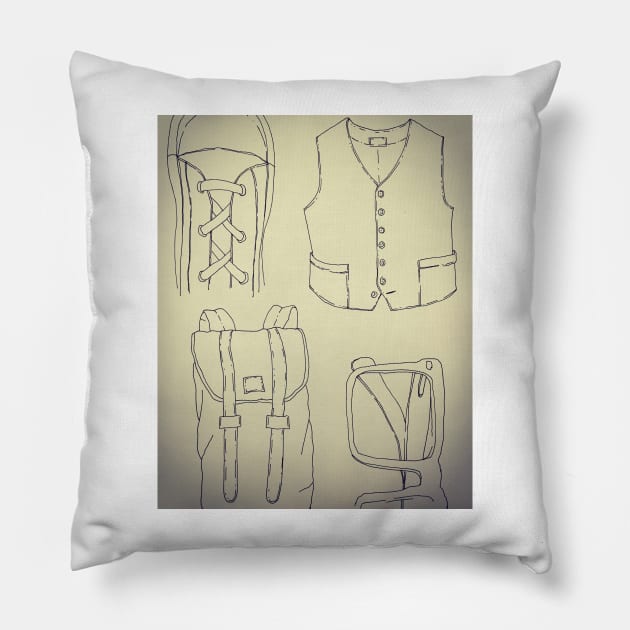 Fashion drawing Pillow by Jonesyinc