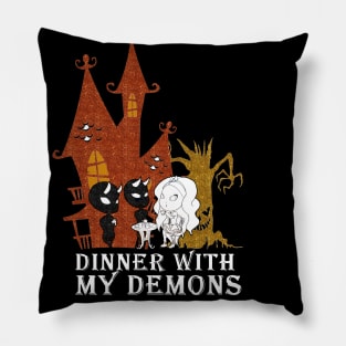 dinner with my demons Pillow