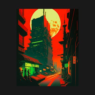 Cyberpunk neon city T-Shirt