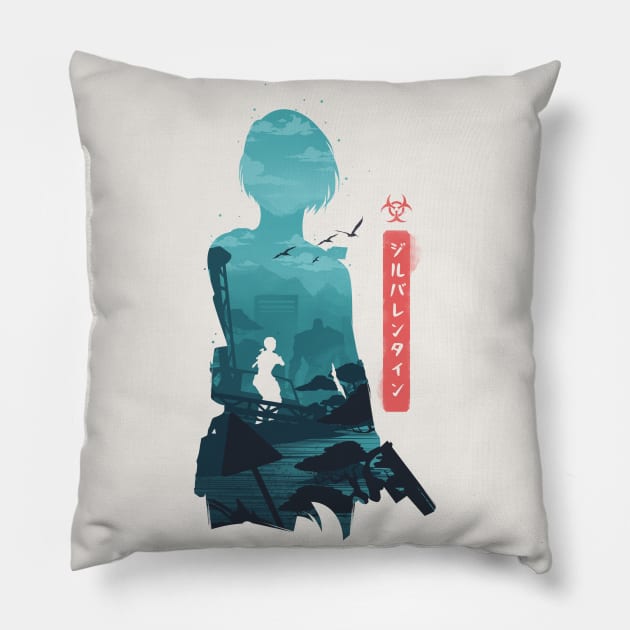 Jill the Survivor Woman Pillow by whydesign