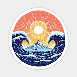 Ocean Sun Wave Magnet