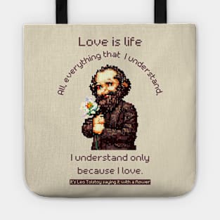 Leo Tolstoy Quote Pixel Art Tote