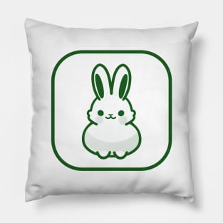 Green Bunny Cute Minimalist Aesthetic Design Pillow