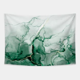 Green and Gold Marble Tapestry