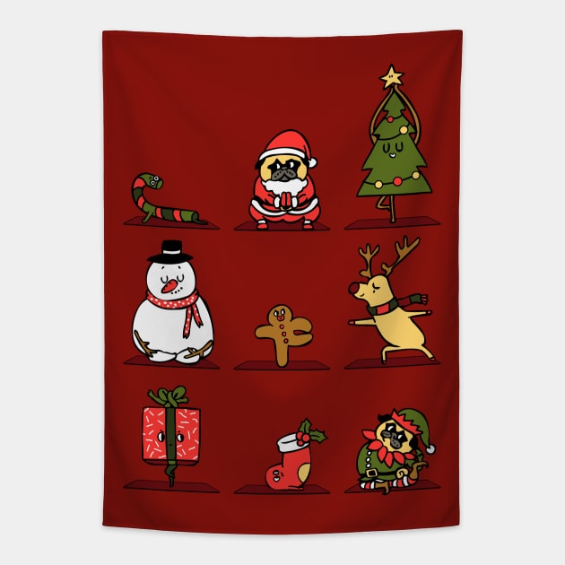 Christmas Yoga Tapestry by huebucket