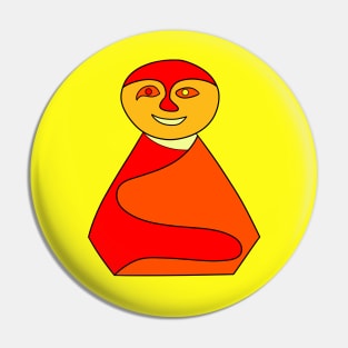 Red hot chili laughing Buddha Pin