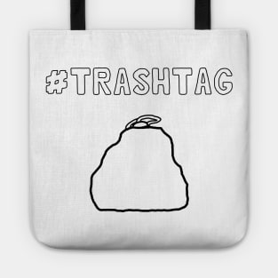 Trashtag hand drawn design outline Tote