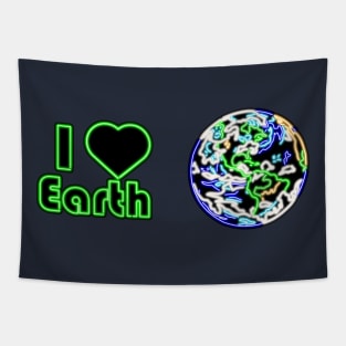 Electric Solar System I Heart Earth Tapestry