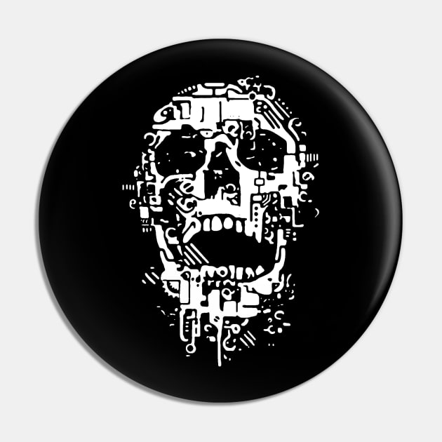 Mech Skull Pin by Oolong