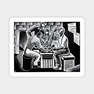 Noon Game, Playing Cards (1935 - 1943) by Dan Rico Magnet