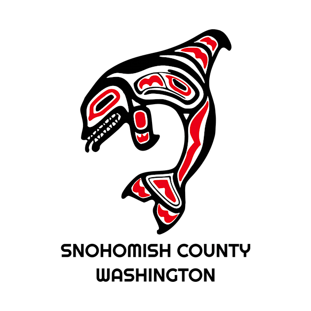 Snohomish County, Washington Red Orca Killer Whales Native American Indian Tribal Gift by twizzler3b