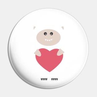 Little Yeti, Big Heart Pin