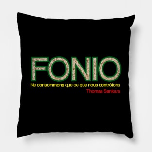 Ne Consommons Que Ce Que Nous Controlons Thomas Sankara Citation L'example du Fonio en couleurs Africaines Pillow