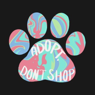 Adopt Don’t Shop Marbled Paw Print T-Shirt