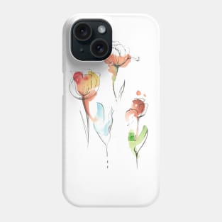 Watercolor flowers Phone Case