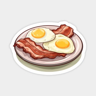 Bacon and fried egg in plate Magnet