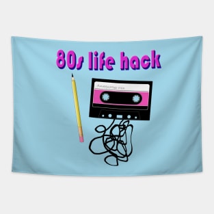 80s Life Hack Retro Cassette Tapestry