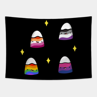 Kawaii Pride Flags Mountains Tapestry