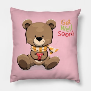 Get Well Soon Cute Bear Pillow