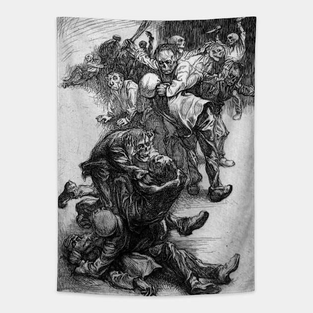 VINTAGE ZOMBIES 4 Tapestry by AtomicMadhouse