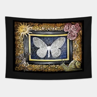 Moth with fancy border Tapestry