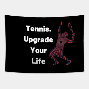 US Open Tennis USA Flag Silhouette Tapestry
