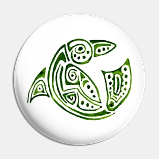 Dolphins round green tattoo Pin