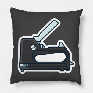 Colorful Staple Gun Sticker design vector illustration. Stationery shop working element icon concept. Stapler gun for join and repair, stapler sign sticker design icon with shadow. Pillow