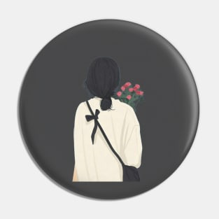 Girl flower Pin