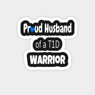 Proud Husband White Text Blue Heart Magnet