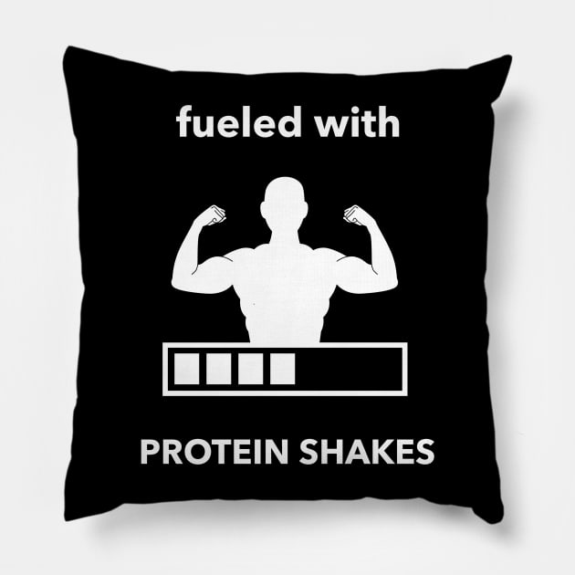 Fueled With Protein Shakes - Premier Protein Shake Powder Atkins Protein Shakes Pillow by Medical Student Tees