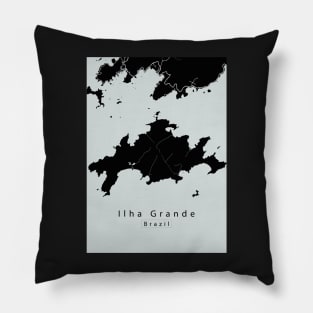 Ilha Grande Brazil Island Map Pillow