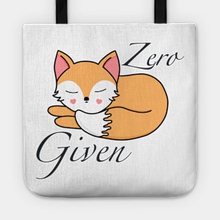 Zero Fox Given Fox Funny Pun Tote